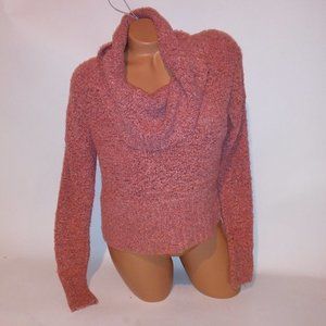 Mudd Sweater Medium Orange Chunky Knit‎ Long Sleeve Cowl Neck